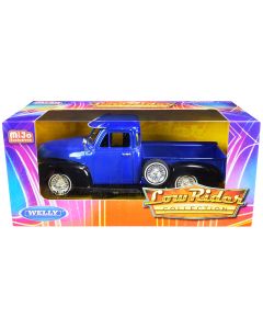 1953 Chevrolet 3100 Pickup Truck Diecast Model Car Blue & Black 1/24 Welly