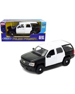 2008 Chevrolet Tahoe Police Car 1/24 Diecast Model Black & White Welly