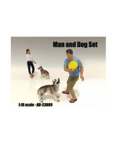 2023 American Diorama Man & Dog 2-Piece Figure Set for 1:18 Scale Models