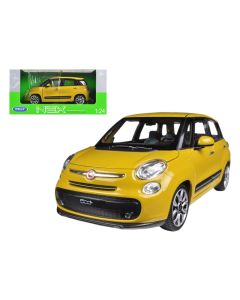 2013 Fiat 500L Yellow 1/24 Diecast Model Car by Welly - Collectible Toy