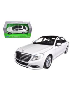 2023 Mercedes Benz S Class 1/24 Diecast Model Car with Sunroof White Welly