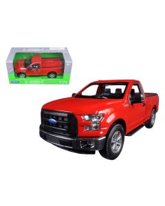 2015 Ford F-150 Regular Cab Diecast Model Car Red 1/24 Scale by Welly