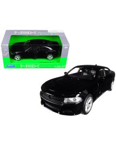 2016 Dodge Charger R/T Black Diecast Model Car 1/24-1/27 by Welly NEX Models