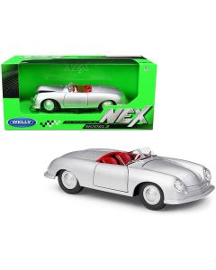 2023 Porsche 356/1 Roadster Diecast Model Car 1/24 Silver Red Interior NEX Welly