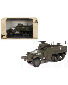 2023 M3 Half-Track AFV Diecast Model with M2HB Machine Gun, Olive Drab, U.S. Army 1/43