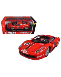 2023 Ferrari 458 Challenge #5 Red 1/24 Diecast Model Car Bburago