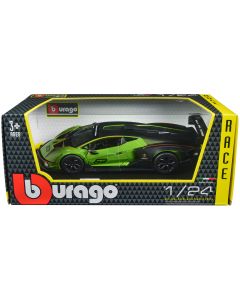 2021 Lamborghini Essenza SCV12 #63 Diecast Model Car 1/24 Green Metallic Black Bburago