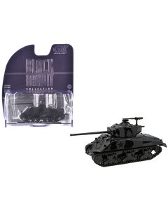 2023 M4 Sherman 76 Long Barrel Tank Black Camouflage 1/64 Diecast Model by Greenlight