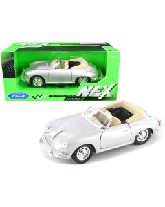 1962 Porsche 356B Roadster Silver Diecast Model Car 1/24 NEX Welly