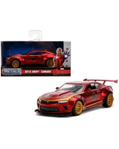 2016 Chevrolet Camaro Diecast Model Car Iron Man Theme 1/32 Jada Marvel