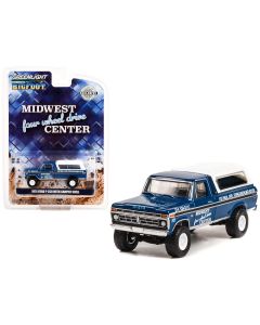 1974 Ford F-250 Pickup Truck Diecast Model Blue Metallic Black Stripes 1/64 Greenlight