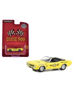 1971 Plymouth Barracuda Convertible Dixie 500 Pace Car Yellow 1/64 Diecast Greenlight