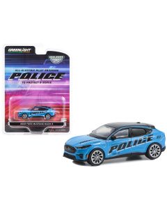 2022 Ford Mustang Mach-E Police Blue Diecast Model Car 1/64 Greenlight