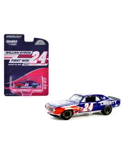 1969 Chevrolet Camaro #24 William Byron Tribute Diecast Model Car 1/64 Blue Flame
