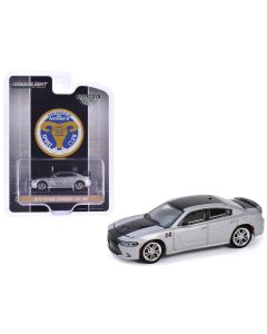 2018 Dodge Charger SRT 392 Diecast Model Car 1/64 Silver Metallic Black Stripe