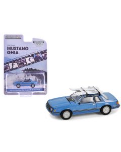 1981 Ford Mustang Ghia Coupe Diecast Model Car Blue Glow Metallic 1/64 Greenlight