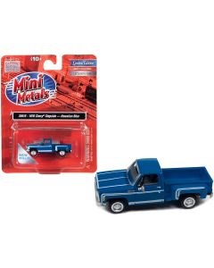 1976 Chevrolet Stepside Pickup Truck Hawaiian Blue 1/87 Scale Model Car Classic Metal Works