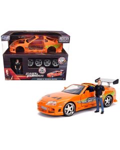 2023 Toyota Supra Diecast Model Kit 1/24 Metallic Orange with Brian Figure Fast & Furious