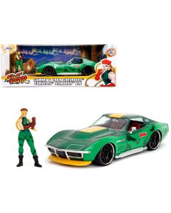 1969 Chevrolet Corvette Stingray ZL1 Green Metallic Diecast Car Jada 1/24 Street Fighter Figure