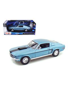 1968 Ford Mustang CJ Cobra Jet Diecast Model Car Blue 1/18 by Maisto