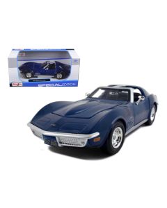 1970 Chevrolet Corvette Blue Diecast Model Car 1/24 Scale by Maisto