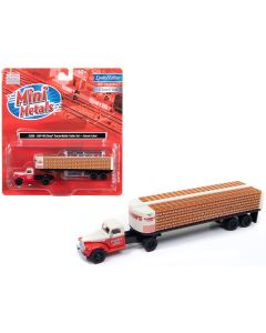 1941-1946 Chevrolet Tractor Red & White Flatbed Bottle Trailer Kamm's Beer HO Scale Model
