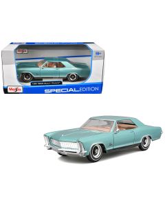 1965 Buick Riviera Gran Sport Diecast Model Car Light Blue Metallic Special Edition 1/26