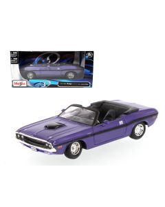 1970 Dodge Challenger R/T Convertible Purple 1/24 Diecast Model Car Maisto