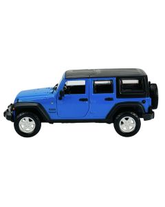 2015 Jeep Wrangler Unlimited Diecast Model Car Blue Black Top 1/24 by Maisto