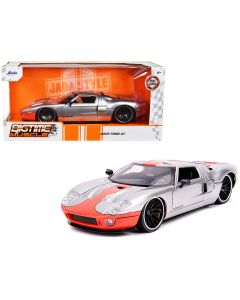 2005 Ford GT Silver Orange Stripe 1/24 Diecast Model Car Jada Bigtime Muscle