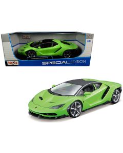 2016 Lamborghini Centenario 1/18 Diecast Model Car - Lime Green & Matt Black by Maisto