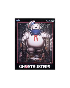 1984 Ghostbusters Stay Puft Marshmallow Man Figure & Nano Ecto-1 Diorama Set