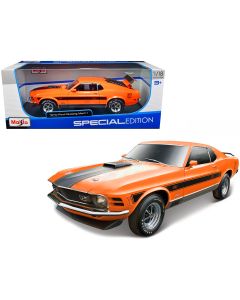 1970 Ford Mustang Mach 1 428 Twister Special Diecast Model Car 1/18 Maisto Orange Black Stripes