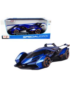 2023 Lamborghini V12 Vision Gran Turismo 1/18 Diecast Model Car Blue Metallic by Maisto