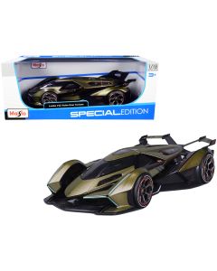 2023 Lamborghini V12 Vision Gran Turismo 1/18 Diecast Model Car Matt Green Metallic by Maisto