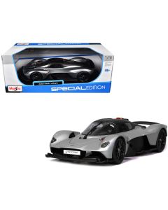 2023 Aston Martin Valkyrie Diecast Model Car 1/18 Silver Metallic Matt Black Special Edition by Maisto