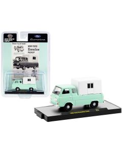1965 M2 Machines Ford Econoline Pickup Truck 1/64 Diecast Camper Shell Mint Green White Limited Edition 4400 Pieces