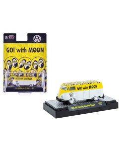 1960 Volkswagen Delivery Van MoonEyes 1/64 Diecast Model Car Limited Edition White Yellow