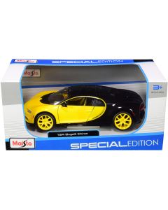 2023 Bugatti Chiron Diecast Model Car 1/24 Scale Yellow & Black Maisto