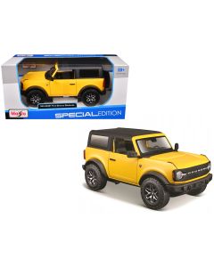 2021 Ford Bronco Badlands Special Edition Yellow Black Top 1/24 Diecast Model Car Maisto