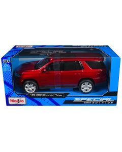 2021 Maisto 1/24 Diecast Model Car - Red Metallic Chevrolet Tahoe with Sunroof