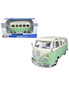 2023 Maisto 1/25 Diecast Volkswagen Samba Bus Green & Cream Model