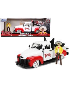 1953 Chevrolet Pickup Truck Diecast Model Car 1/24 Red & White Charro Man Tapatio