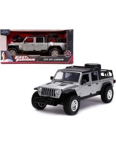 2020 Jeep Gladiator Diecast Model Car 1/24 Silver Black Top Fast & Furious Jada