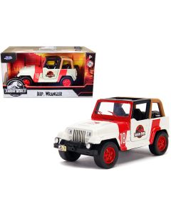 2018 Jeep Wrangler 1/32 Diecast Model Car - Jurassic Park Red & Beige by Jada