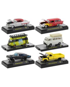 2023 M2 Machines 1/64 Diecast Model Cars Set - 6 Piece Auto Shows Display Case