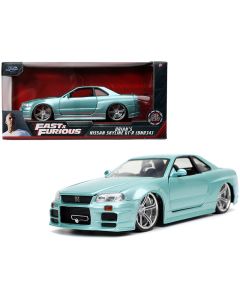 2023 Nissan Skyline GT-R BNR34 RHD Diecast Model Car Fast & Furious 1/24 Jada Turquoise