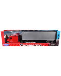 2006 Freightliner Columbia Truck Red Gray Container 1/32 Diecast Model Welly