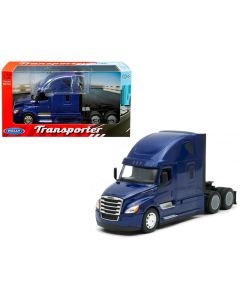 2023 Freightliner Cascadia Truck Diecast Model 1/32 Blue Transporter Welly