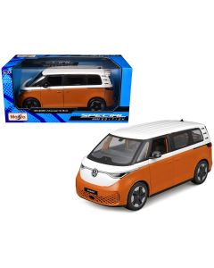 2023 Volkswagen ID. Buzz Van 1/24 Diecast Model Car - Orange & White Special Edition by Maisto